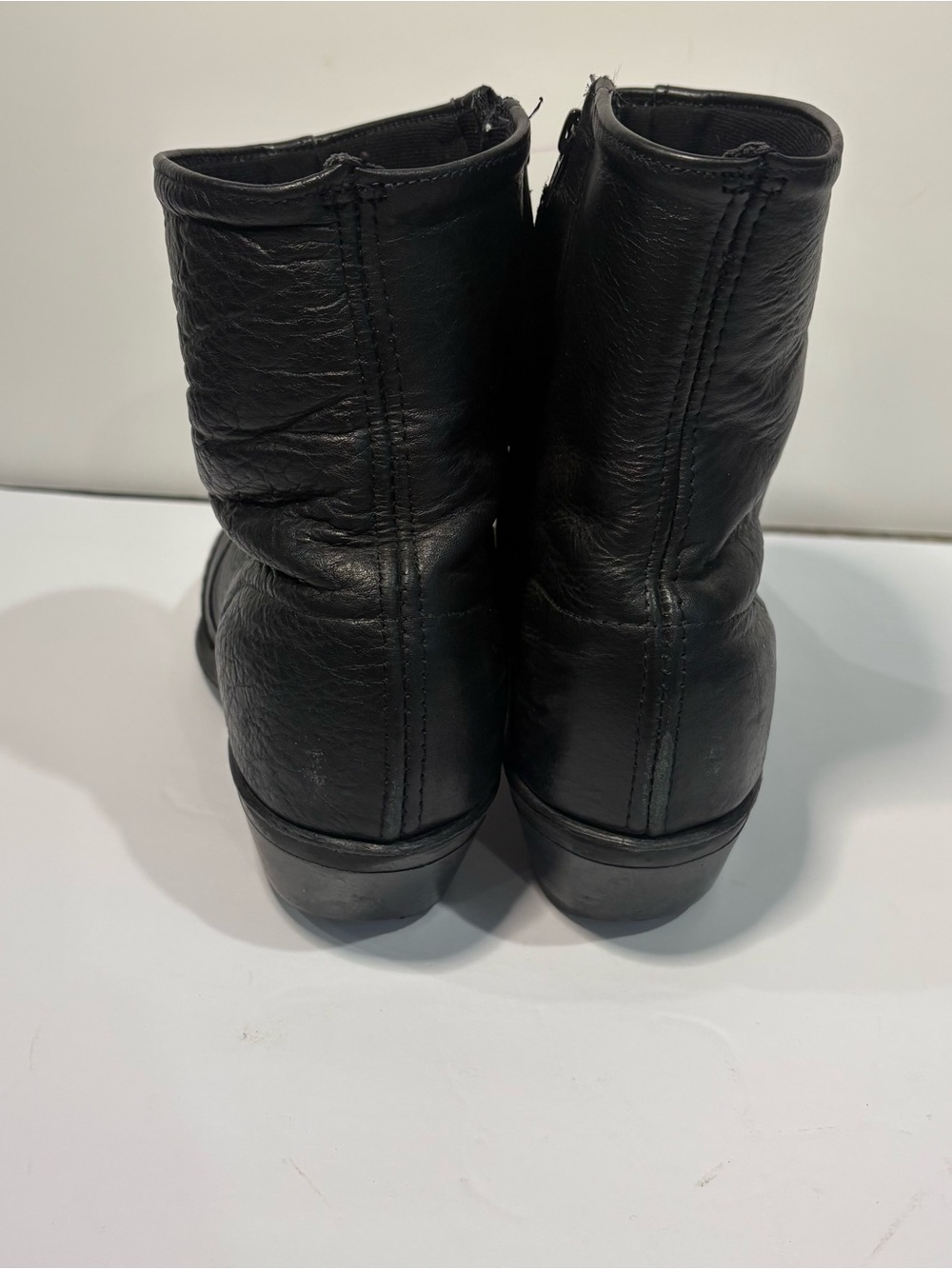 Abilene Men's 8 Black Cowhide Leather Side Zip Western Boots Made in USA 6444 - Picture 4 of 12